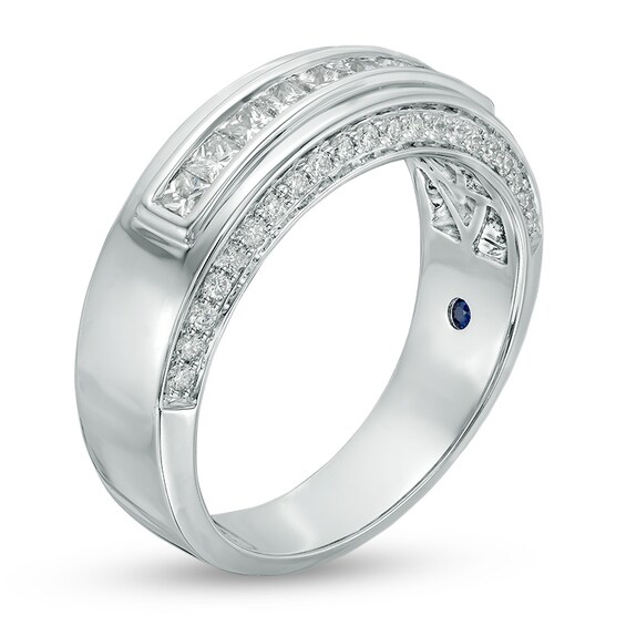Previously Owned - Vera Wang Men's 1 CT. T.w. Diamond Nine Stone Wedding Band in 14K White Gold