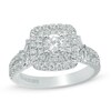 Thumbnail Image 1 of Previously Owned - Vera Wang Love Collection 1 CT. T.W. Diamond Double Square Frame Engagement Ring in 14K White Gold