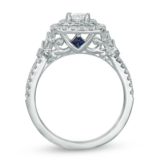 Previously Owned - Vera Wang Love Collection 1 CT. T.w. Diamond Double Square Frame Engagement Ring in 14K White Gold