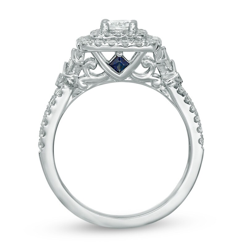 Main Image 3 of Previously Owned - Vera Wang Love Collection 1 CT. T.W. Diamond Double Square Frame Engagement Ring in 14K White Gold