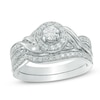 Thumbnail Image 1 of Previously Owned - 5/8 CT. T.W. Diamond Frame Twist Bridal Set in 10K White Gold