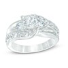Thumbnail Image 1 of Previously Owned - 2 CT. T.W. Diamond Past Present Future® Bypass Engagement Ring in 14K White Gold