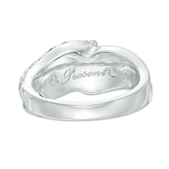 Previously Owned - 2 CT. T.w. Diamond Past Present FutureÂ® Bypass Engagement Ring in 14K White Gold