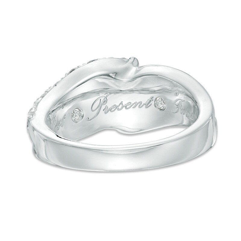 Main Image 3 of Previously Owned - 2 CT. T.W. Diamond Past Present Future® Bypass Engagement Ring in 14K White Gold