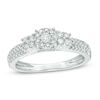 Thumbnail Image 1 of Previously Owned - 1/2 CT. T.W. Composite Diamond Frame Engagement Ring in 10K White Gold