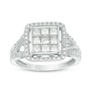 Thumbnail Image 1 of Previously Owned - 1 CT. T.W. Princess-Cut Composite Diamond Frame Engagement Ring in 10K White Gold