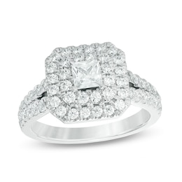 Previously Owned - Love's Destiny by Peoples 1-1/2 CT. T.W. Diamond Frame Engagement Ring in 14K Two-Tone Gold (I/I1)