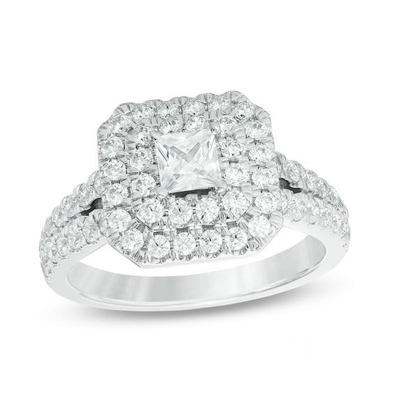 Previously Owned - Love's Destiny by Peoples 1-1/2 CT. T.w. Diamond Frame Engagement Ring in 14K Two-Tone Gold (I/I1)