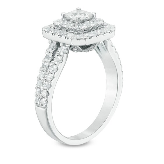 Previously Owned - Love's Destiny by Peoples 1-1/2 CT. T.w. Diamond Frame Engagement Ring in 14K Two-Tone Gold (I/I1)