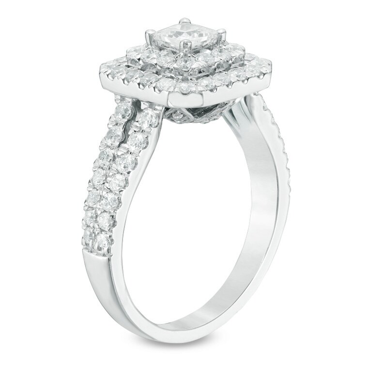 Main Image 2 of Previously Owned - Love's Destiny by Peoples 1-1/2 CT. T.W. Diamond Frame Engagement Ring in 14K Two-Tone Gold (I/I1)