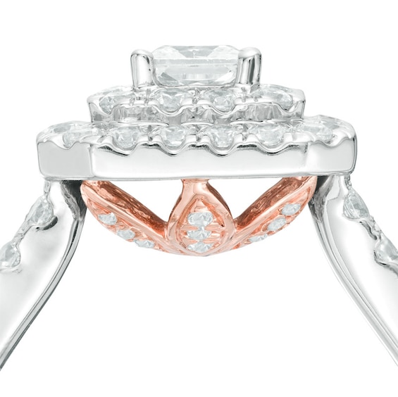 Previously Owned - Love's Destiny by Peoples 1-1/2 CT. T.w. Diamond Frame Engagement Ring in 14K Two-Tone Gold (I/I1)