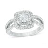 Thumbnail Image 1 of Previously Owned - Vera Wang Love Collection 1 CT. T.W. Diamond Double Frame Engagement Ring in 14K White Gold