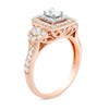 Thumbnail Image 2 of Previously Owned - 1 CT. T.W. Emerald-Cut Diamond Past Present Future® Frame Engagement Ring in 14K Rose Gold