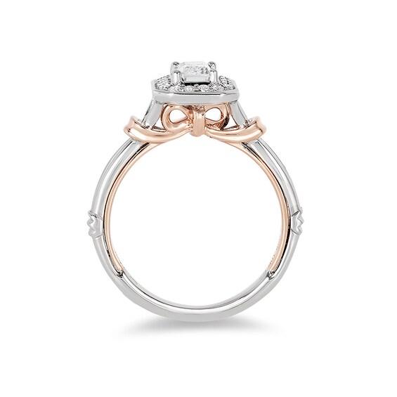 Previously Owned - Enchanted Disney Snow White 5/8 CT. T.w. Emerald-Cut Diamond Engagement Ring in 14K Two-Tone Gold