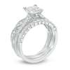 Thumbnail Image 2 of Previously Owned - 1-1/6 CT. T.W. Quad Princess-Cut Diamond Three Piece Bridal Set in 14K White Gold
