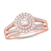 Thumbnail Image 1 of Previously Owned - 1/2 CT. T.W. Diamond Double Frame Bridal Set in 10K Rose Gold