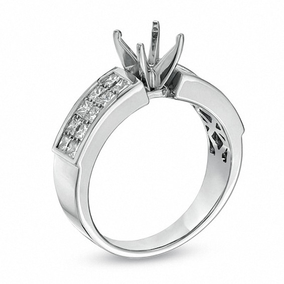 Previously Owned - 1 CT. T.w. Princess-Cut Diamond Semi-Mount in 14K White Gold