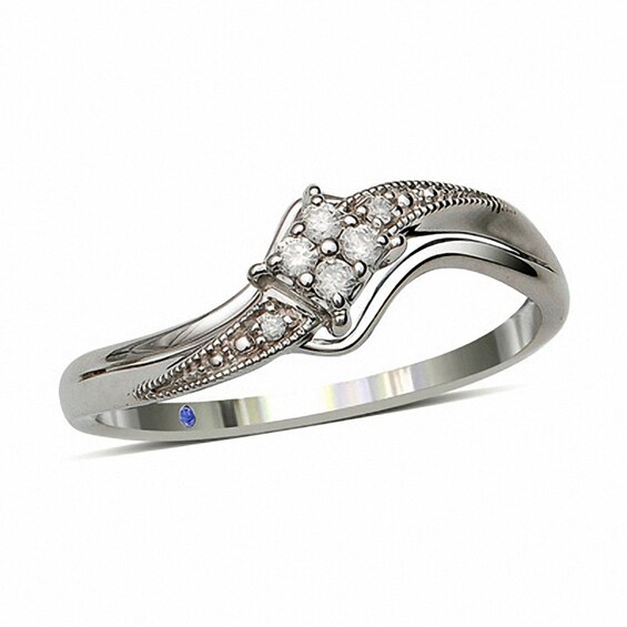 Previously Owned - Cherished Promise Collectionâ¢ 1/20 CT. T.w. Diamond Splendid Promise Ring in Sterling Silver