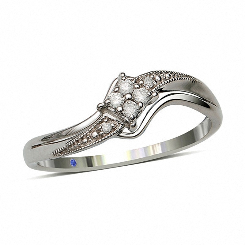 Main Image 1 of Previously Owned - Cherished Promise Collection™ 1/20 CT. T.W. Diamond Splendid Promise Ring in Sterling Silver