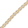 Thumbnail Image 1 of Previously Owned - 1/2 CT. T.W. Diamond "X" and "O" Bracelet in 10K Gold
