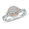 Thumbnail Image 1 of Previously Owned - 1/3 CT. T.W. Diamond Cluster Double Frame Ring in 10K Two-Tone Gold