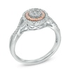 Thumbnail Image 2 of Previously Owned - 1/3 CT. T.W. Diamond Cluster Double Frame Ring in 10K Two-Tone Gold