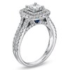 Thumbnail Image 3 of Previously Owned - Vera Wang Love Collection 1-1/2 CT. T.W. Princess-Cut Diamond Frame Engagement Ring in 14K White Gold