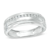 Thumbnail Image 1 of Previously Owned - 1/3 CT. T.W. Diamond Single Bevelled Edge Wedding Band in 10K White Gold