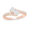 Thumbnail Image 1 of Previously Owned - Ever Us® 1 CT. T.W. Two-Stone Diamond Bypass Ring in 14K Rose Gold