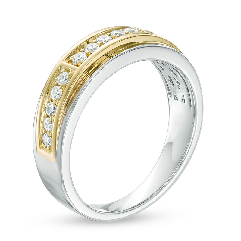 Main Image 2 of Previously Owned - 1/2 CT. T.W. Diamond Band in 14K Two-Tone Gold