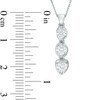 Thumbnail Image 2 of Previously Owned - 1/2 CT. T.W.   Diamond Three Stone Tension-Set Pendant in 14K White Gold (I/I2) - 17"