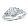 Thumbnail Image 1 of Previously Owned - 1/2 CT. T.W. Composite Diamond Frame Twist Engagement Ring in 10K White Gold