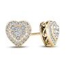 Thumbnail Image 1 of Previously Owned - 1/3 CT. T.W. Composite Diamond Vintage-Style Heart Stud Earrings in 10K Gold