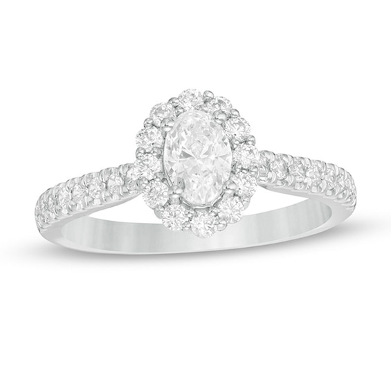 Previously Owned - Love's Destiny by Zales 1 CT. T.w. Diamond Scallop Engagement Ring in 14K White Gold (I/Si2)