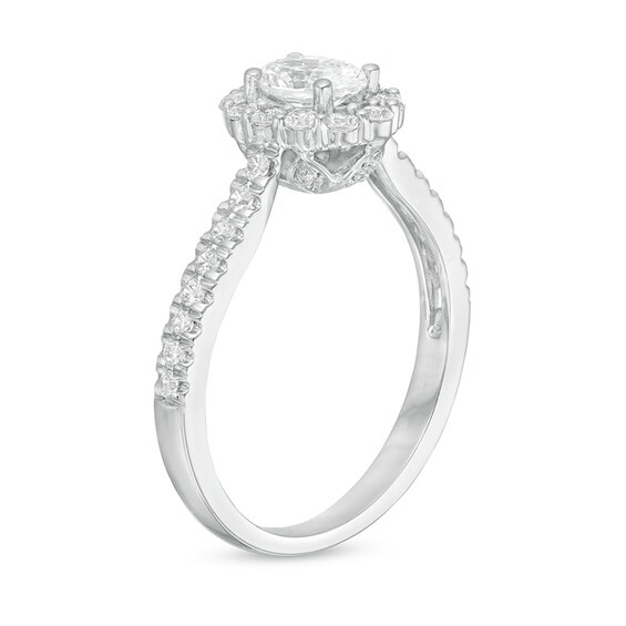 Previously Owned - Love's Destiny by Zales 1 CT. T.w. Diamond Scallop Engagement Ring in 14K White Gold (I/Si2)