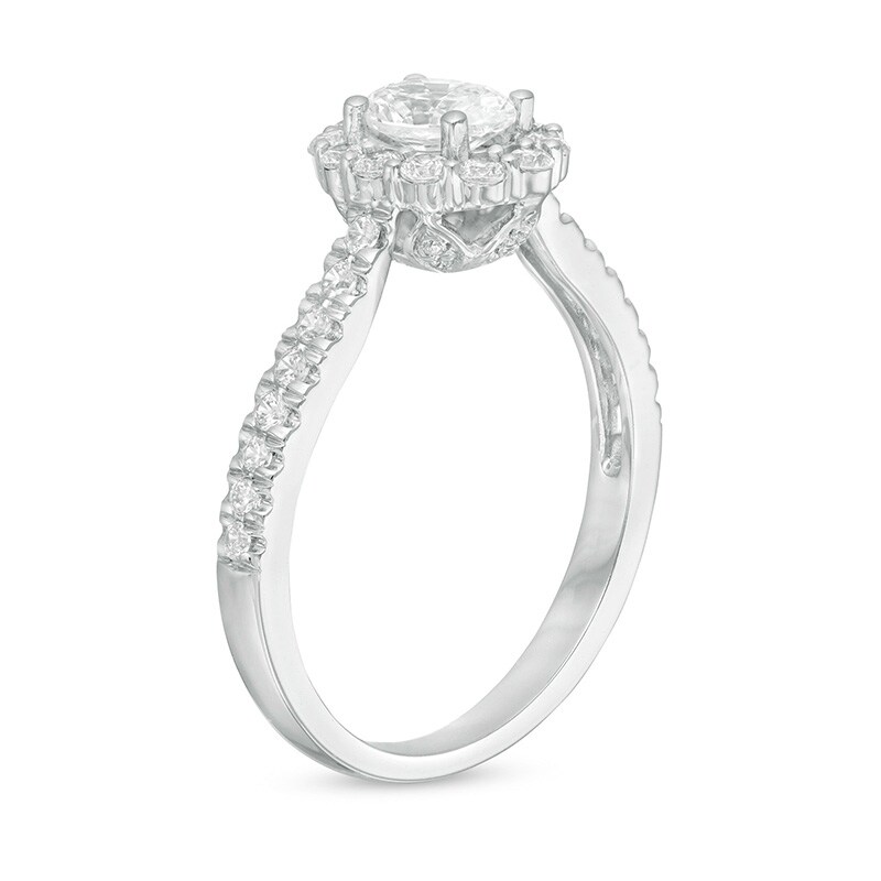 Main Image 3 of Previously Owned - Love's Destiny by Zales 1 CT. T.W. Diamond Scallop Engagement Ring in 14K White Gold (I/SI2)