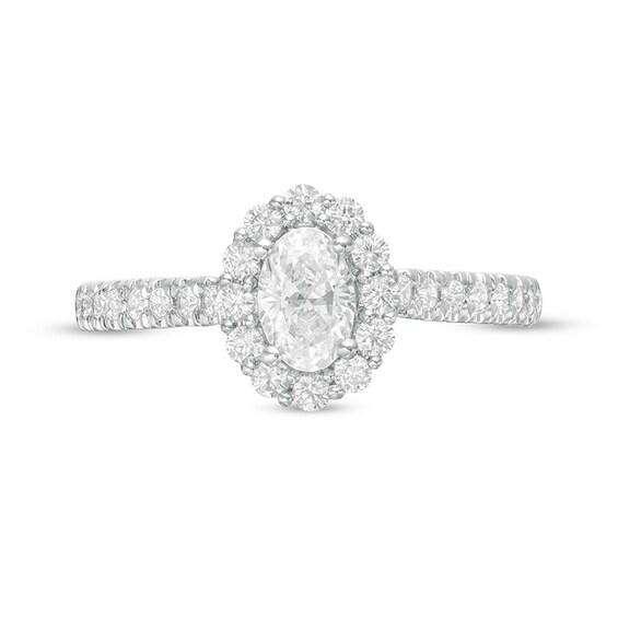 Previously Owned - Love's Destiny by Zales 1 CT. T.w. Diamond Scallop Engagement Ring in 14K White Gold (I/Si2)