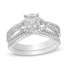 Thumbnail Image 1 of Previously Owned - 3/4 CT. T.W. Composite Diamond Twist Shank Bridal Set in 10K White Gold
