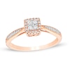 Thumbnail Image 1 of Previously Owned - 1/5 CT. T.W. Composite Diamond Square Frame Promise Ring in 10K Rose Gold