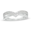 Thumbnail Image 1 of Previously Owned - 1/3 CT. T.W. Diamond Chevron Anniversary Band in 14K White Gold