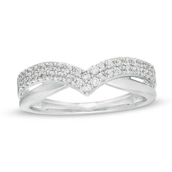 Previously Owned - 1/3 CT. T.w. Diamond Chevron Anniversary Band in 14K White Gold