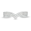 Thumbnail Image 4 of Previously Owned - 1/3 CT. T.W. Diamond Chevron Anniversary Band in 14K White Gold