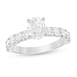 Previously Owned - 2 CT. T.W. Oval Diamond Engagement Ring in 14K White Gold