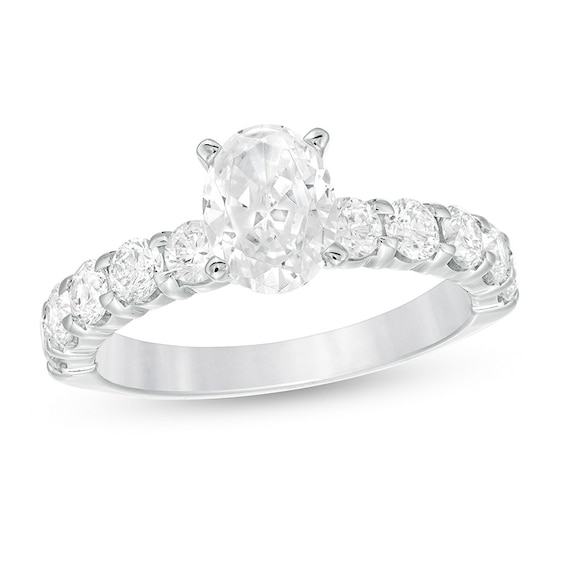Previously Owned - 2 CT. T.w. Oval Diamond Engagement Ring in 14K White Gold