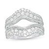 Thumbnail Image 1 of Previously Owned - 1-1/4 CT. T.W. Diamond Chevron Vintage-Style Solitaire Enhancer in 10K White Gold