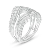 Thumbnail Image 2 of Previously Owned - 1-1/4 CT. T.W. Diamond Chevron Vintage-Style Solitaire Enhancer in 10K White Gold