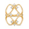 Thumbnail Image 4 of Previously Owned - Remixed Reimagined 1/2 CT. T.W. Diamond Multi-Row Orbit Open Shank Ring in 10K Gold