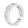 Thumbnail Image 2 of Previously Owned - Vera Wang Love Collection Men's Sapphire and 3/4 CT. T.W. Diamond Wedding Band in 14K White Gold