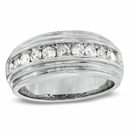 Previously Owned - 1 CT. T.w. Diamond Milgrain Band in 14K White Gold