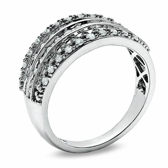 Previously Owned - 1/2 CT. T.w. Diamond Five Row Anniversary Band in 10K White Gold